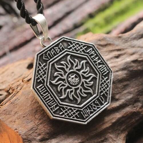 10pcs wholesale slavic Sun Pendant Jewelry Pagan Amulet Slavic symbol warrior talisman pendant Handcrafted norse Jewelry