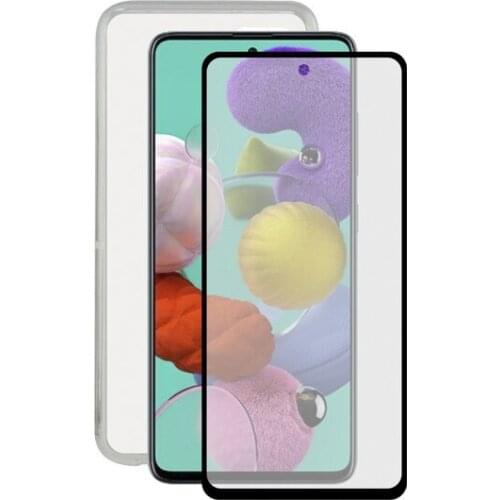Tempered Glass Mobile Screen Protector + Mobile Case Samsung Galaxy A51 Contact