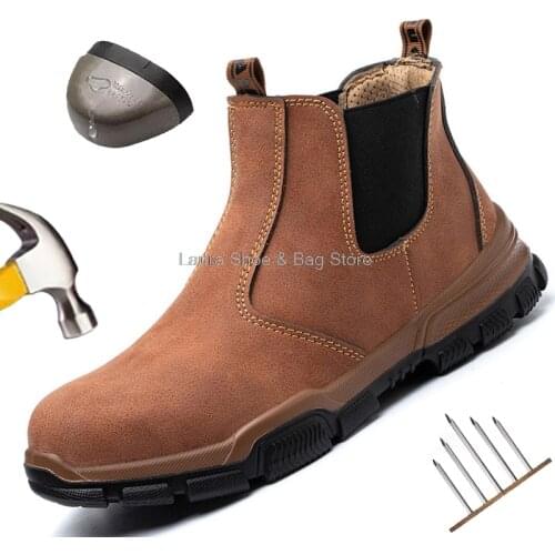 Safety Shoes Men Welder Anti-puncture Outdoor Construction Work Sneakers for Man Work Safety Boots With Steel Toe Cap Shoes Male