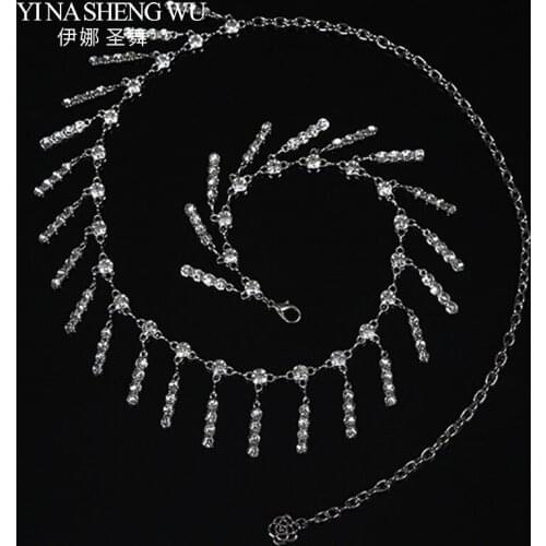 2018 Newest Women Belly Dance Sparkle Rhinestone Decoration Waist Dance Accessories Belly Dance Rhinestone Belt