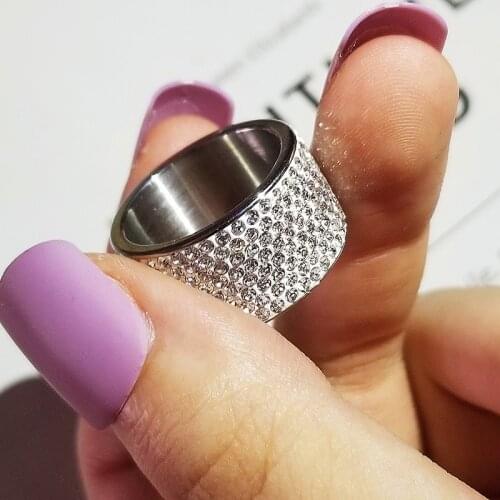 2021 Luxury Round 8 Rows 925 Sterling Silver Eternity Band Ring For Women Anniversary Gift Jewelry Anillos Mujer R5538