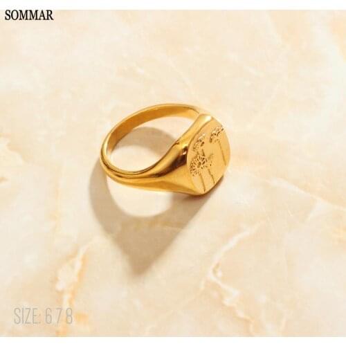 SOMMAR Xmas Gift Gold Filled size 6 7 8 Female Friend rings Small daisy flowers Jewelry on the neck Charming Jewelry Accessories