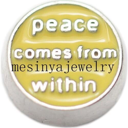 10pcs peace comes from within floating charms for glass locket, FC-100