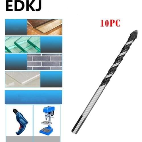 10PCS black 3mm-10mm multi-function glass drill combination twisting shovel drill triangle bit for tile concrete glass marble