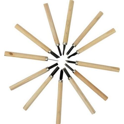 12pcs Wood Carving Knife Set Professional Manganese Steel Carving Chisel Handmade Tool Set Detailed Carving Woodworkers Gouges