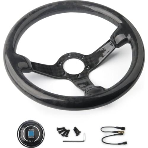 14inch/350mm High-grade entire Real Carbon Fiber Steering Wheel Car Racing Drift Rally Race Carbon Fiber Steering Wheel
