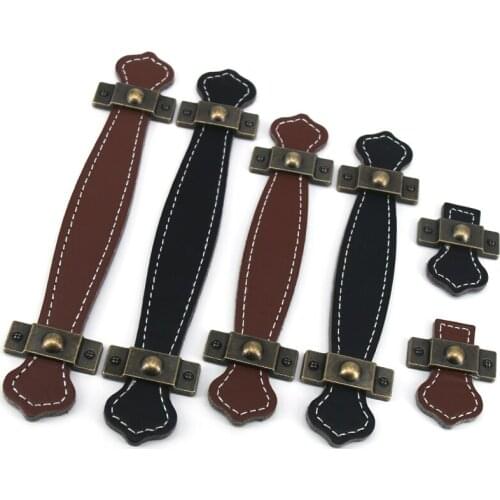 2PCS Leather Suitcase Cabinet Knob Drawer Cupboard Door Handles Closet Dresser pulls