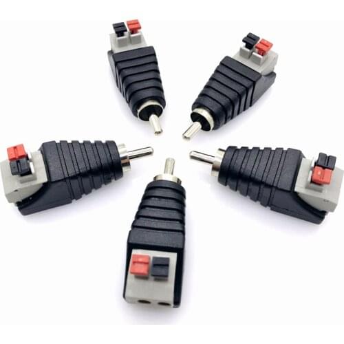 5PCS RCA Connectors Male female Plug TO AV Screw Terminal Video AV Balun Adapter Connector