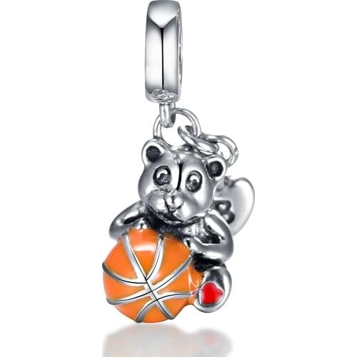 925 Silver Charm Beads For Bracelets Animals Sterling Silver Bear Charms For Women Man Jewelry GW Fine Jewelry DIY