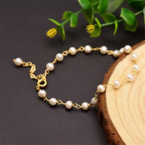Handmade Natural Fresh Water White Pearl Bracelets For Women Girls Wedding Engagement Handmade Fine Jewelry Bangle Accessories