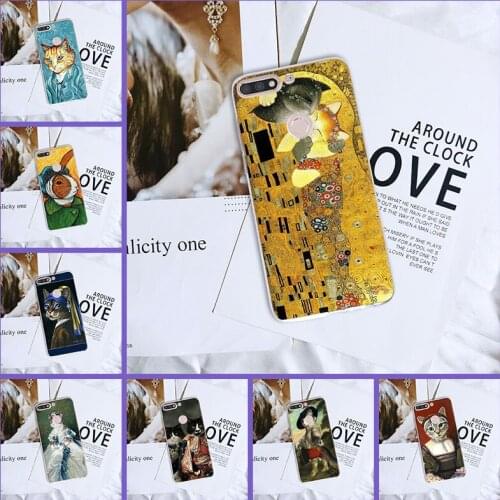 Funny Art Cat Phone Case For Huawei Honor 7 8 9 10 Lite 7S 7X 7A 7C Pro Silicone Back Cover For Huawei Honor 10 9 8 8X MAX