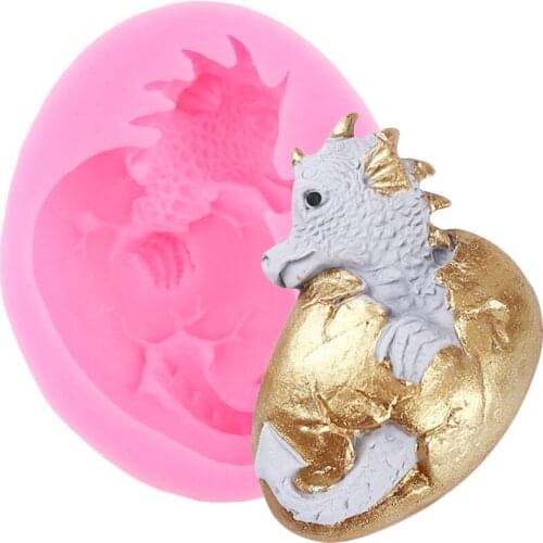 Dinosaur Silicone Mold Baby Birthday Cupcake Topper ​Fondant Cake Decorating Tools Candy Clay Molds Chocolate Gumpaste Moulds