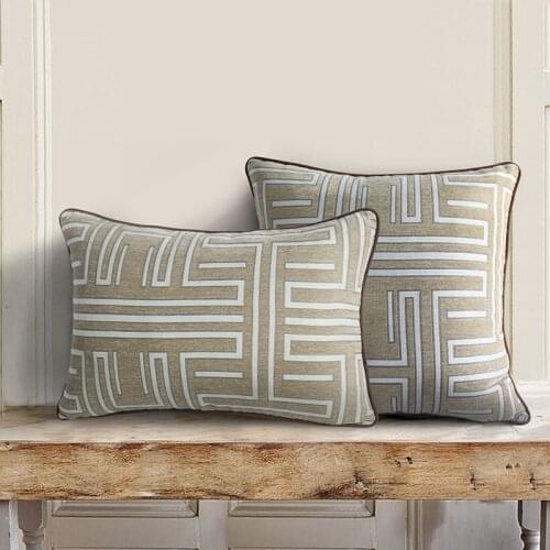 DUNXDECO Cushion Cover Decorative Pillow Case Modern Luxury Chinese Geometric Jacquard High Quality Sofa Bedding Coussin