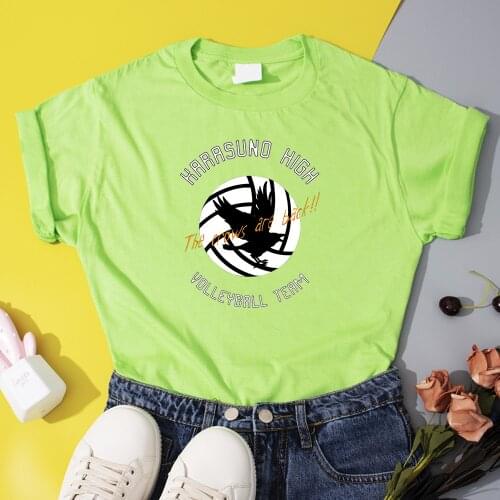 Karasuno High Haikyuu T-Shirt Women Fashion Japanese Volleyball Anime T Shirts Female Hipster Cool T-Shirts Summer Cotton Tops
