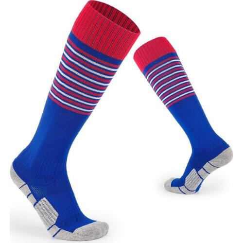 Kids Professional Soccer Socks Football Club Breathable Knee High Training Longstocking Sports Sock for Boys Striped stockings