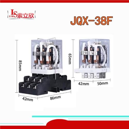 2PCS New High power electromagnetic relay JQX-38F 3Z JQX 38F 40A DC24V DC12V DC48V AC220V AC12V11PIN Three on three off