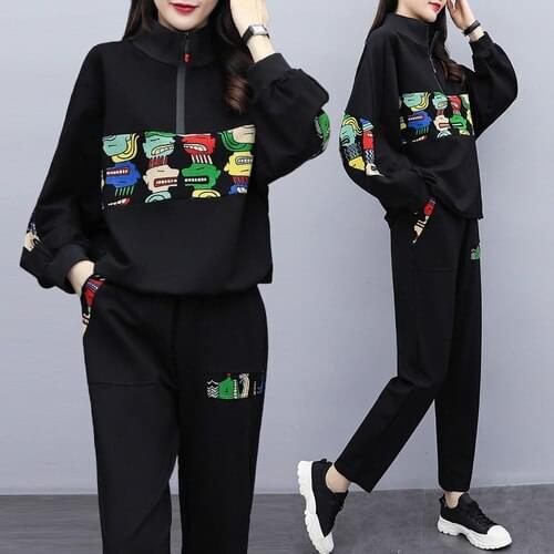 Plus Size 5xl Two Piece Set Clothes For Women Fashion Top&pants Set Ensemble Femme Survetement Womens Suit Conjunto Feminino