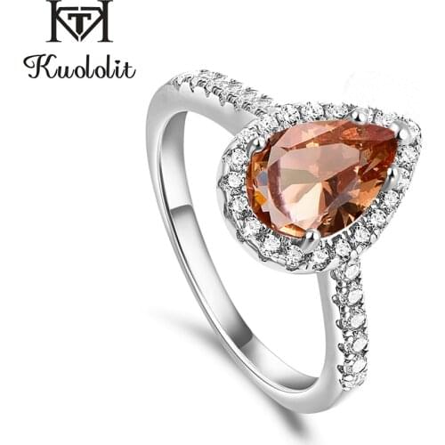 Kuololit Diaspore Gemstone Engagement Rings for Women 925 Sterling Silver Color Change Turkey water drop stone Party