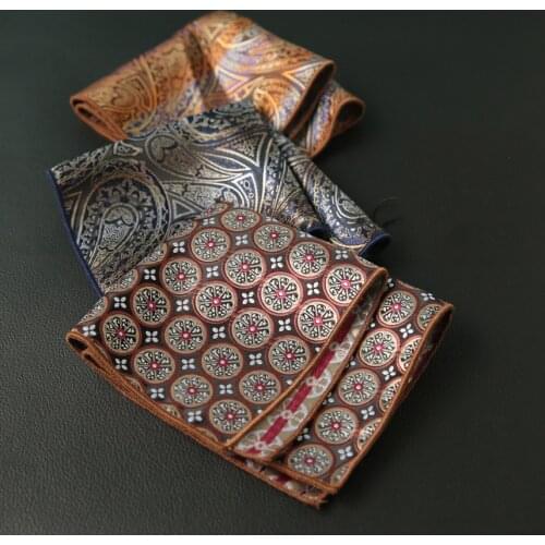 Linbaiway Mens Pocket Square Paisley Floral Handkerchiefs Men Classic Pocket Towel for Wedding Party Suit Accessory Custom Logo