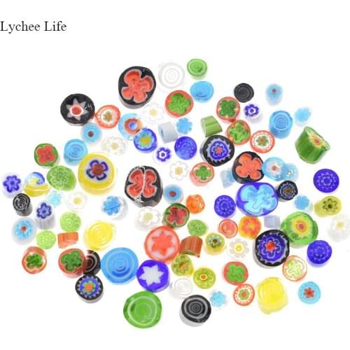 Lychee Life 28g/Bag Mixed Beautiful Colorful Flower Fusing Glasses Microware Kiln Accessories DIY Craft Decoration