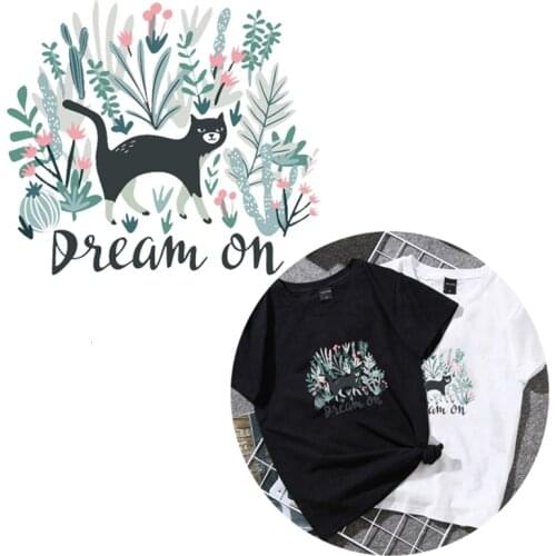Cartoon Stickers Thermal Flower Cat New Design Diy Accessory Washable Clothing Decor Badges Heat Transfer Patches