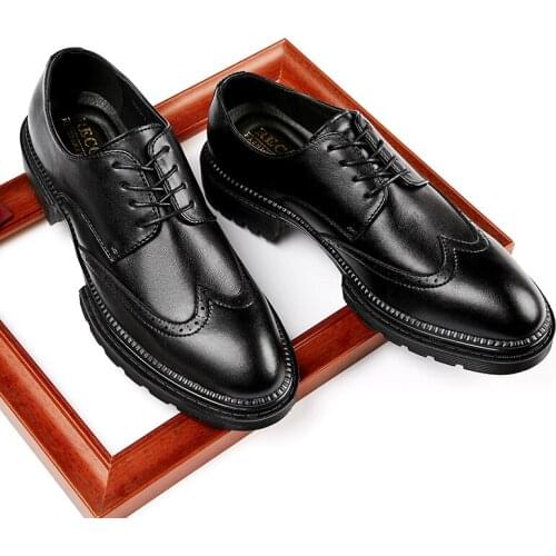 New Men Brogue Shoes Fashion Casual Genuine Leather Size 39-44