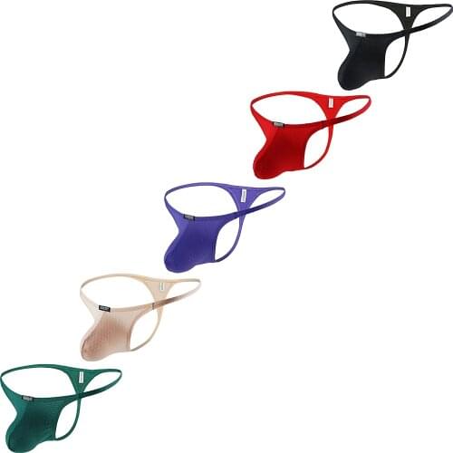 IKingsky Mens Big Pouch G-string Sexy Low Rise Bulge Thong Stretch Y-back Under Panties