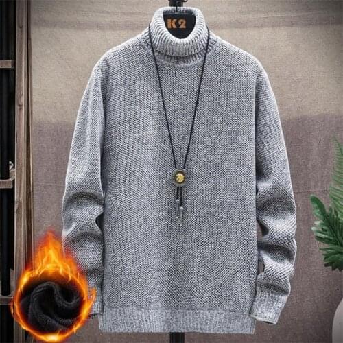 Mens Sweater Winter Mens Turtleneck Sweaters Thick Warm High Neck Sweater Mens pullovers sweater Knitted Mens casual sweater