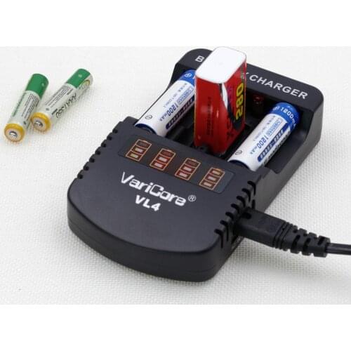 Novelty 2019 varicore VL4 Multifunctional charger 1.48 V-1.5 V nickel-metal hydride AA / AAA 9 V charger DC 12V 1A. AC 100-240