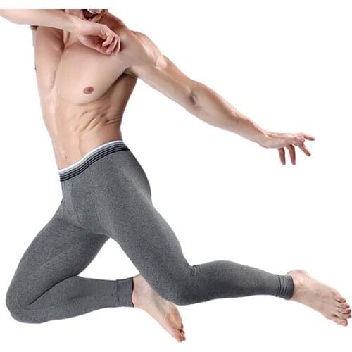 New Solid Color Autumn pajamas Sexy Mens Sleep Bottoms Fashion Sleeping Pants Men Thermal Leggings Skinny Trousers
