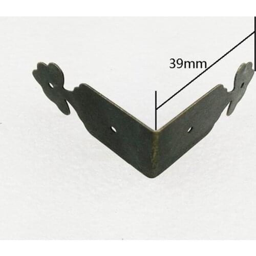 Home Improvement Hardware Ancient Corner Brackets,Flower Coners,Wooden Box,Gift Box Protectors,Side Protector,39mm,60Pcs