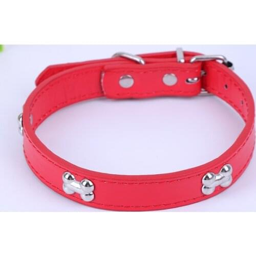 Hot style bone leather pet products PU dog collar new outdoor traction collar