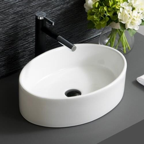 Oval white Europe style luxury bathroom vanities chinese Jingdezhen Art Counter Top ceramic hair wash basin ceramic