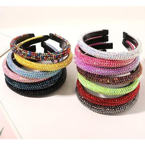 Korean Full Bling Rhinestone Headband Designer Bow Hoop Wedding Bridal Sparkling Diamond Headbands For Women Hair Accessories