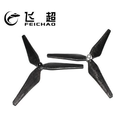 1 Pair FEICHAO Carbon Fiber Propellers 9450 Self-locking CW CCW Propeller Low Noise 3-Paddle Props for Phantom RC Drone