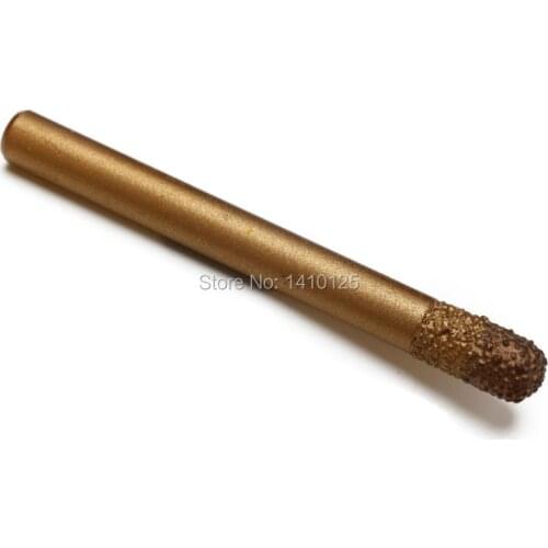 6mm 1/4" inch CYLINDER BALL NOSE Diamond Brazed CNC Router Bit Tools Rotary Mounter Head Grit 46 Carving Stone Granite Engraving