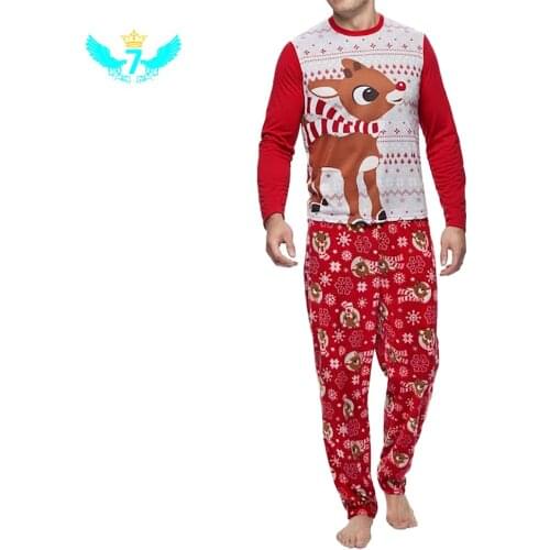 Family Fashionable Long Sleeve Pajamas Set Home Wear Women Men Kids Christmas New Year Nightwear Pyjamas TOA
