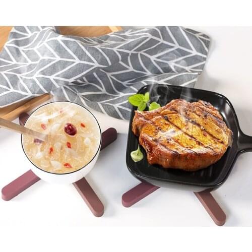 Silicone Collapsable Kitchen Non-slip Pot Holder Cross Hot Pads Placemat Coaster Checkered Table Mat Posavasos Onderzetters