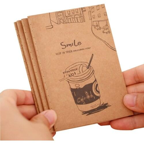 Free shipping40packs/lot Cowhide Korean Retro Exercise Book Student Cute Soft Face Copy Small Book Cartoon Notebook