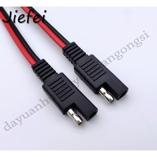 10pcs High quality SAE extension cable 30CM 50CM 100CM 1M 2M Cable SAE to SAE 14AWG / 18AWG DC Power Automotive CONNECTOR New