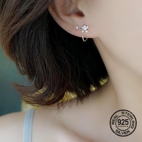 Flower Earrings 925 Sterling Silver For Women Simple Hot Sale Female Korean Fashion High Quality Girl Mother Gift Jewelry INEFFA