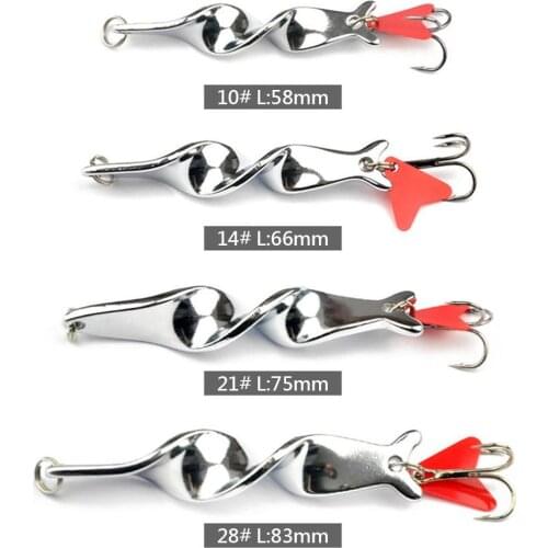1PCS Rotating Spinner Spoon Metal Fishing Lures 10g 14g 21g 28g Artificial Bait With Treble Hook For Trout Pike Pesca Peche Tack