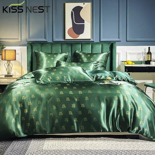 Home Textiles Bedding Sets Rayon Duvet Cover Set Pillowcases , 200x200 220x240 230x260 228x228 ,Bee Pattern Green/Blue 2-3 Pcs