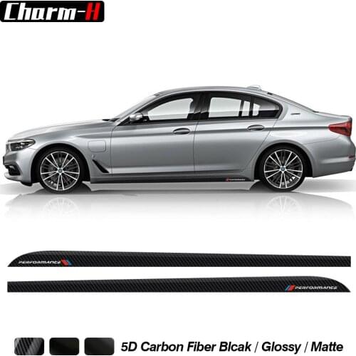 2Pcs Door Side Skirt Stripes Sticker M Performacne Styling Body Wrap Vinyl Decal For BMW 5 Series G30 G31 530i 540i Accessories