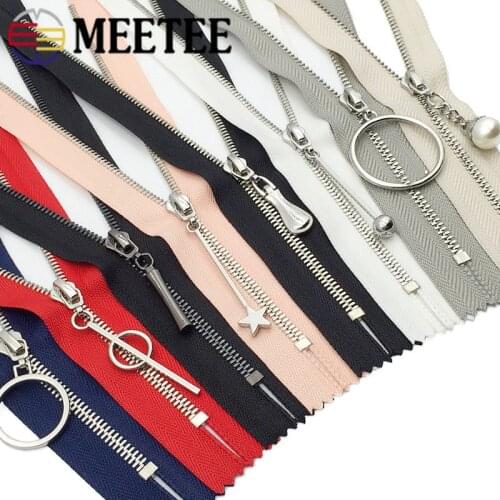 2pcs Meetee 3# Metal Zippers For Sewing Backpack Skirts Bag Close-end Zipper Sports Coat Clothes Zips DIY Garment Accessories