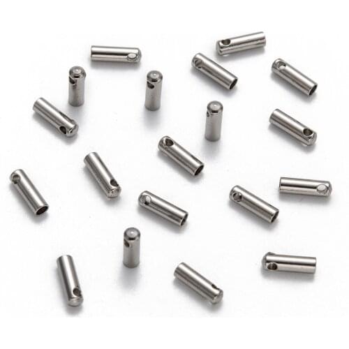 500Pcs 304 Stainless Steel Cord Ends Tube Clasps End Caps Connectors For DIY Bracelet Necklace Jewelry Making Findings 7x2mm