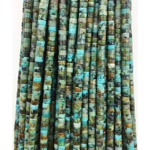 AAAAA 2*4MM Africa Turquoise Disc Heishi Beads Chip Disk Gemstone Flat Spacer DIY Jewelry Making Bracelet Small Fashion Necklace