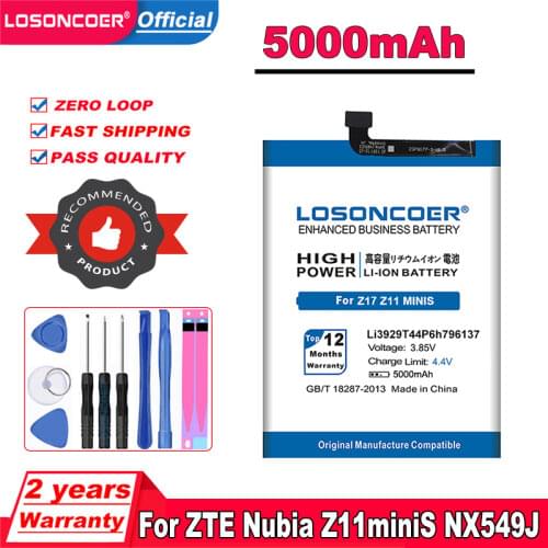 4600mAh Li3929T44P6h796137 Battery For ZTE Nubia Z11miniS Z11 miniS NX549J Z17mini Z17 mini NX569H NX569 Mobile Phone Battery