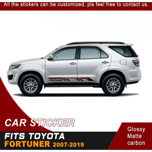 Car Sticker 2 Pcs 4X4 Sports Stripe Cool Racing Graphic Vinyl Car Sticker Suv Decal Custom Fit For Toyota Fortuner 2007-2019