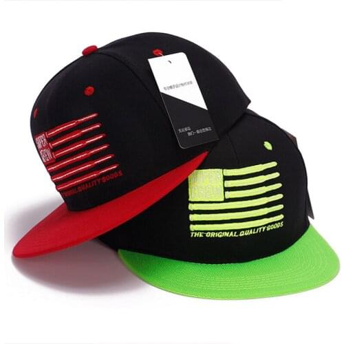 New hip hop snapback hat unisex embroidery US flag fashion baseball cap cotton adjustable sports football hats high quality